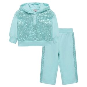 Habitual Baby Sequin Pant Set, Aqua
